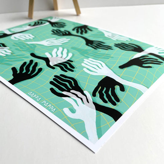 'Wiggly Hands' A4 Print